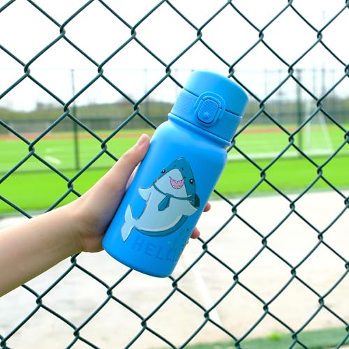 OLDLEY 12oz Insulated Kids Water Bottle with Leak-Proof Straw