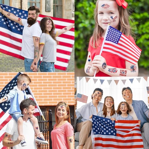 Patriotic 4th of July Tattoos for Women - 120 Pack USA Designs