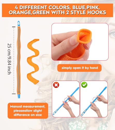 YEVYO 42 Pcs Heatless Wave Curlers for Short Hair - 9.8 Inch Styling Set