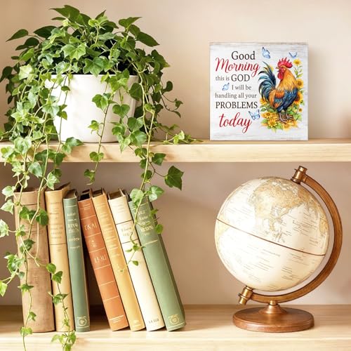 Good Morning God Wooden Box Sign - 5.9" Tabletop Decor