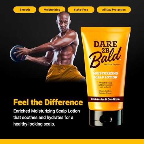 Dare 2B Bald High Time Scalp Moisturizing Lotion | Scalp Moisturizer & After Shave Lotion | Bald Head Hydration & Razor Bump Relief | After Shave Balm | Tea Tree Oil Infused | 4.75 oz