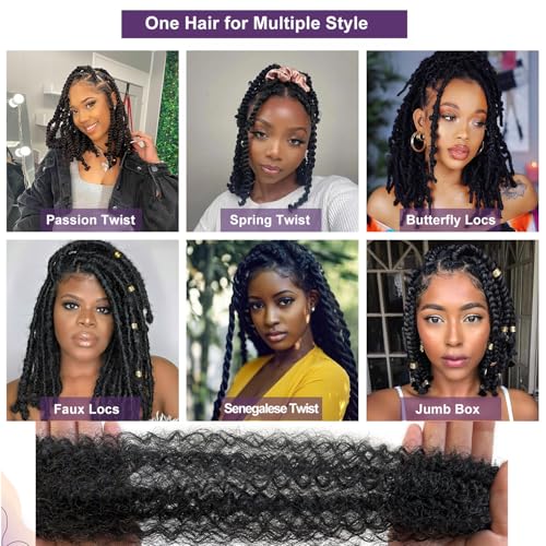 Sunsmilely 12 Inch Afro Twist Hair Extensions - 8 Packs Kinky Twist for Soft Locs, Color 2