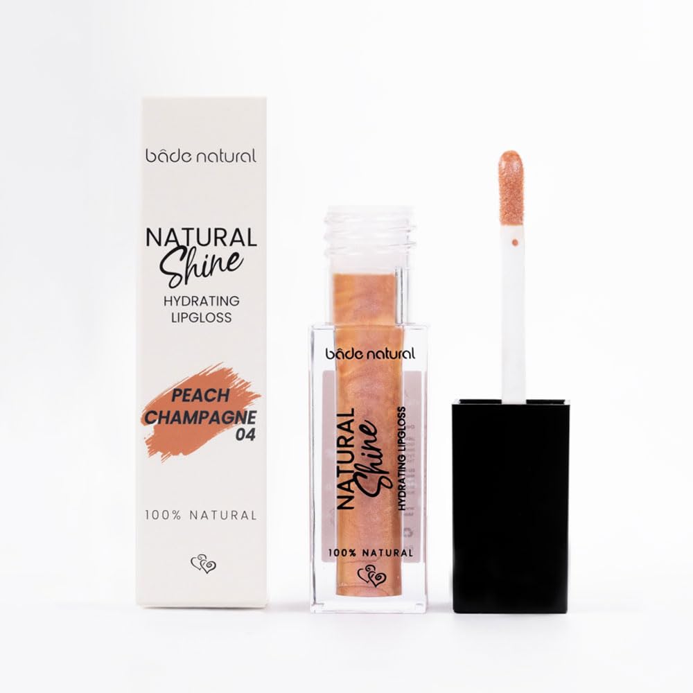 Natural Moisturizing Lip Gloss - Peach Champagne 04 | Soft Shine, Smooth Non-Sticky Formula
