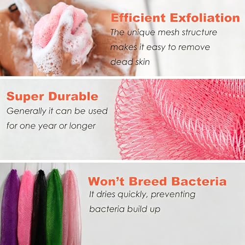 Authentic African Exfoliating Net Sponge with Handles - Pink