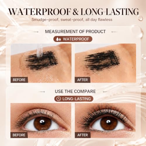 4D Silk Fiber Mascara - Waterproof & Smudge Proof, 4 Packs