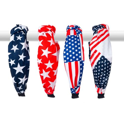 IDDFEVE 4-Pack Patriotic Headbands for Women - 4th of July & Independence Day Accessories