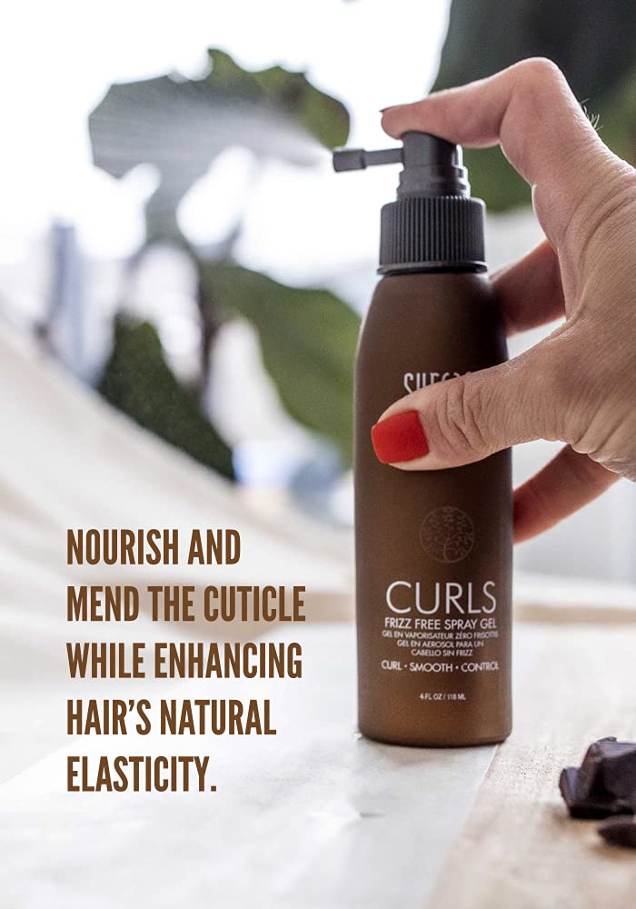 Hair Curl Frizz Free Spray Gel - Lightweight Control with Cocoa Butter & Babassu Oil | 4 Fl. Oz.