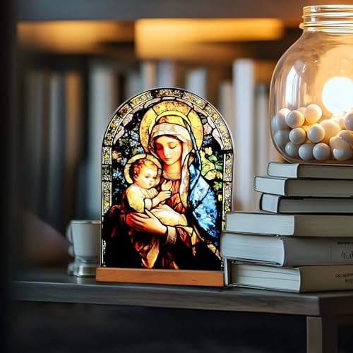 KOMI Madonna and Child Acrylic Statue - Religious Home Decor
