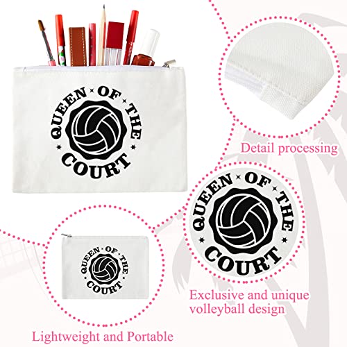 Volleyball Canvas Makeup Bags - 12 Piece Travel Cosmetic Pouch Set