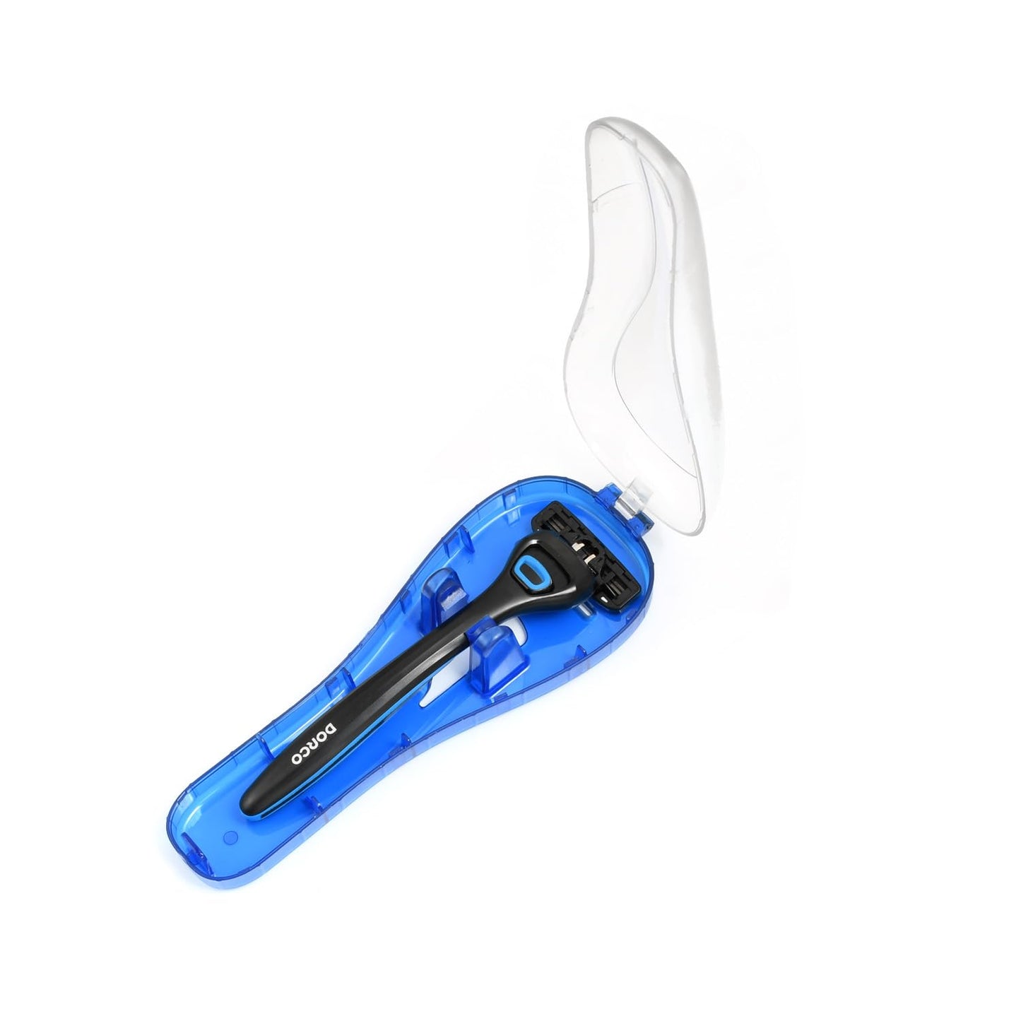 NOVERBEASTE OMLYER Razor Travel Case Portable Plastic Manual Trimmer Protector Men's Razor Case (Blue)