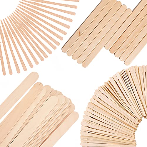 500 Pcs Assorted Wooden Wax Sticks for Eyebrow & Body Waxing
