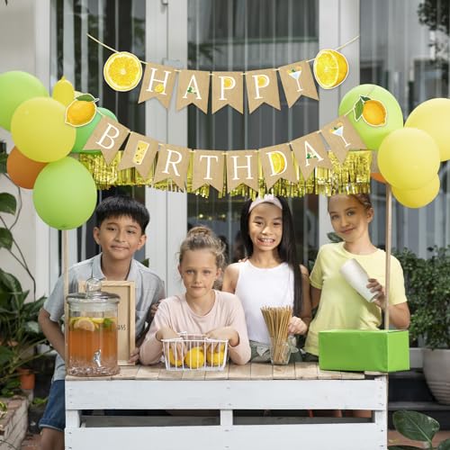 Lemon Happy Birthday Banner | Pre-Assembled Summer Party Decor
