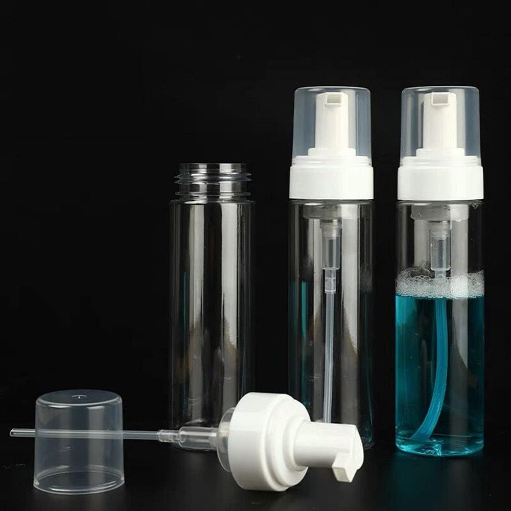 Foaming Dispenser Spray Bottle - 7oz Transparent Plastic Foam Pump | Travel Soap Container (2-Pack)