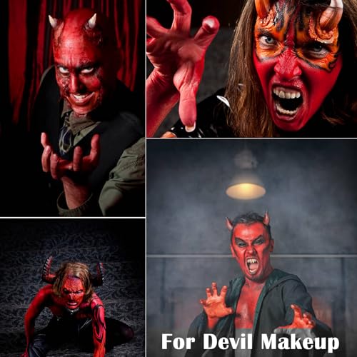 MEICOLY Clown Makeup Kit - Black White Red Face Paint, Pro Oil Based SFX Makeup with Brushes & Sponges