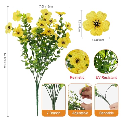 20 Bundles UV-Resistant Artificial Fall Flowers with Butterflies