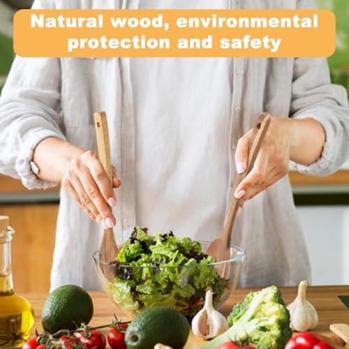 Heart Shaped Wooden Spoon Set - 2pcs Acacia Cooking Utensils