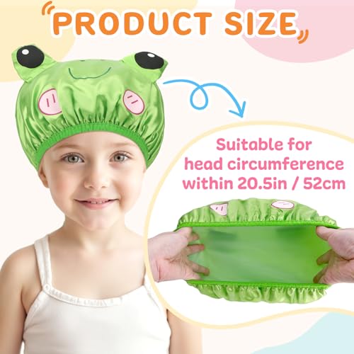 kilofly 3-Pack Reusable Animal Shower Caps for Kids & Adults Waterproof Bath Hats Set
