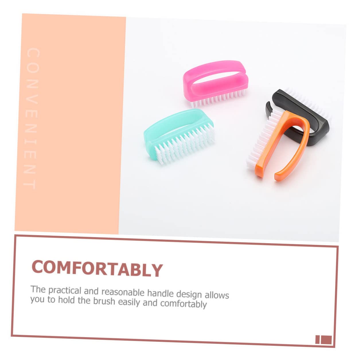 FRCOLOR 4Pcs Nail Cleaning Brush Durable Fingernail Brush for Manicure Dust Removal Soft Bristles for Gentle Nail Care Selection Essential Random Color