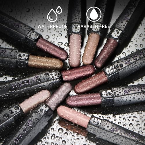 LUXAZA 10PCS Waterproof Metallic Eyeshadow Stick - Neutral Champagne Pink