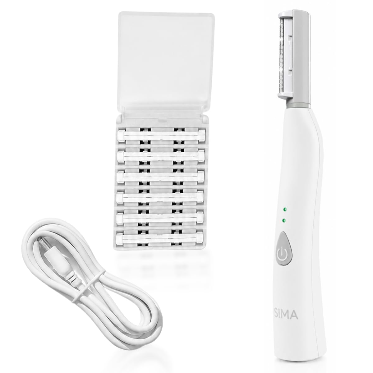SIMA Dermaplane Razor for Women | Painless 2-in-1 Facial Exfoliation & Hair Removal - Rechargeable, 3 Speeds