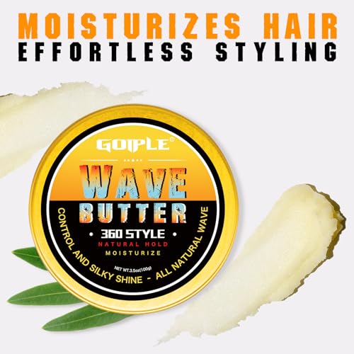 Goiple 360 Wave Butter for Men - Natural Hair Grease with Shea Butter & Beeswax (3.5 OZ)