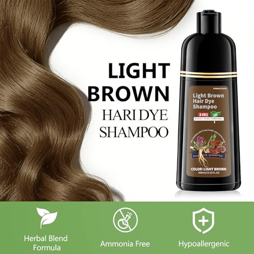 HIS&HERCHOICE Light Brown 3-in-1 Hair Dye Shampoo for Gray Coverage
