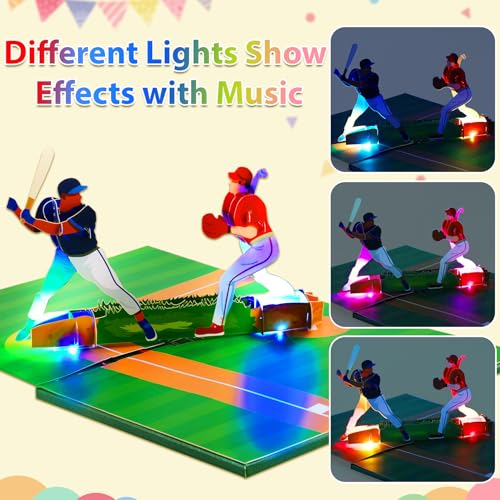 Musical Baseball Birthday Card with Lights & Pop-Up Design
