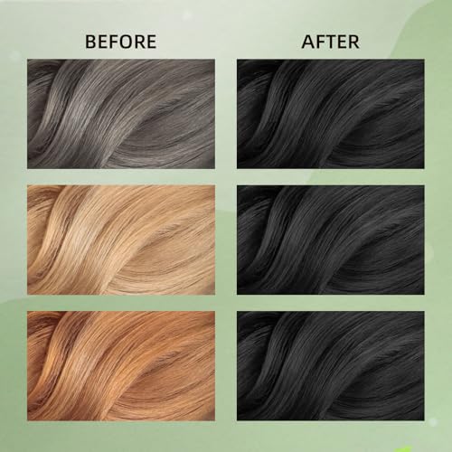 COSMTEK Black Hair Dye Shampoo - Semi-Permanent Color, 400ml