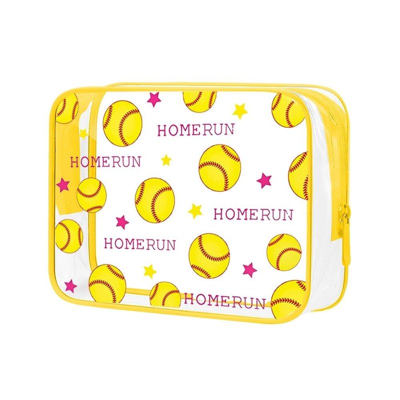 Baseball Themed Makeup Bags End of Season Gifts for Players Teammates Sports Snack Treat Cases for Girls Boys Baseball Lover Birthday Presents for Grandson Granddaughter Clear PVC Toiletry Bag