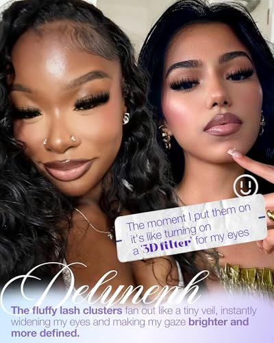 Delyneph E-200D & 260D Fluffy Lash Clusters Kit - Volume & Spiky Eyelash Extensions