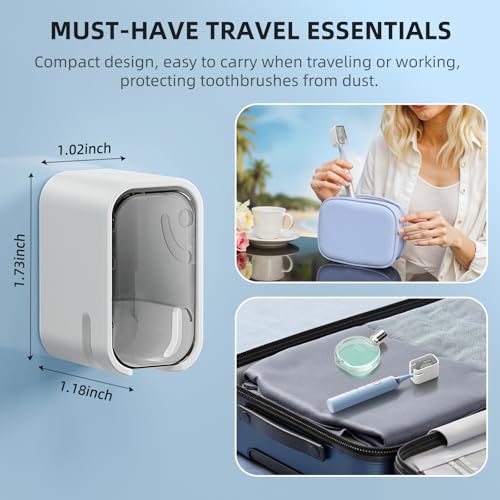 GONGQIN Grey 4 Pack Electric Toothbrush Covers Travel & Wall Mount