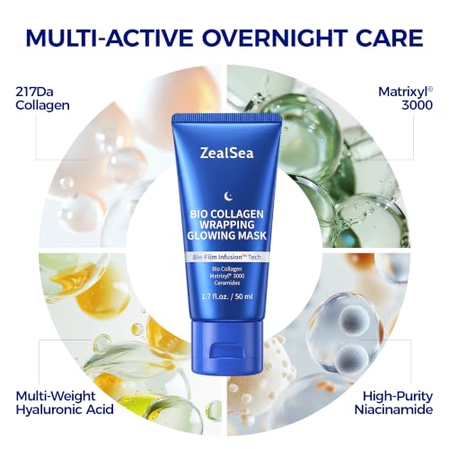 ZealSea Collagen & Matrixyl 3000 Overnight Peel Off Face Mask, 1.7oz