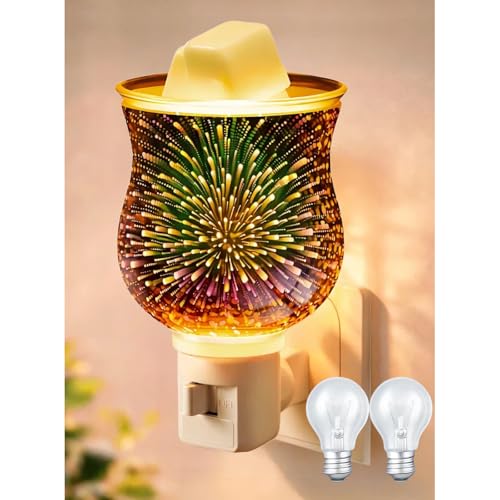 3D Glass Wax Melt Warmer with Night Light - JOYOLO Plug-In Aromatherapy