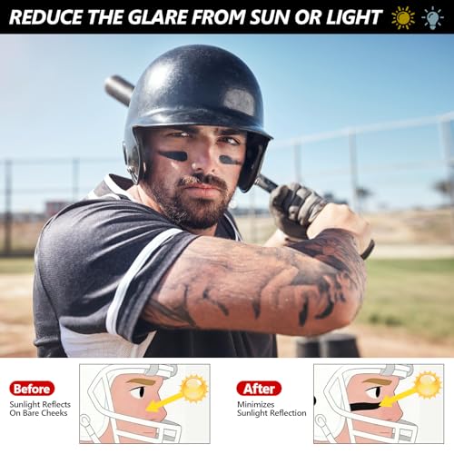 Dmsky 10 Pack Black Eye Black Sports Stick for Football, Baseball, Softball - Anti-Glare Waterproof Face Paint Kit