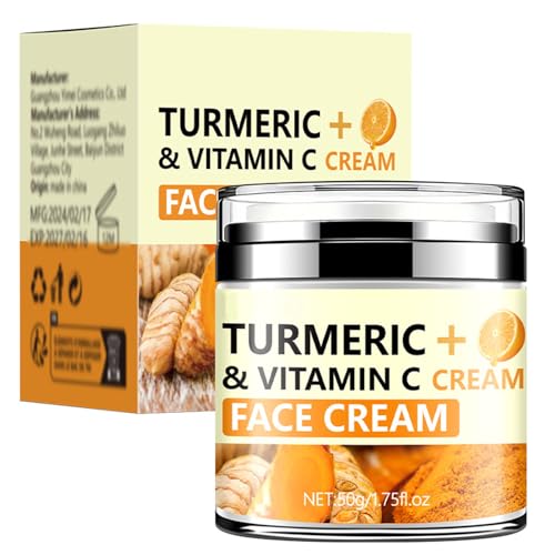 Turmeric Firming Face Cream – Anti-Wrinkle Tightening for Dry & Sensitive Skin, 1.76 oz