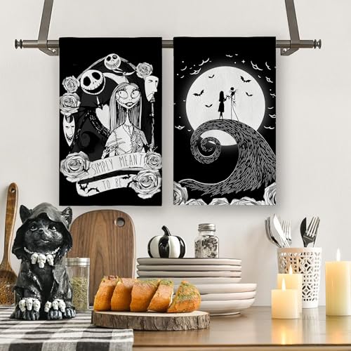 Spooky Halloween Kitchen Towels Set - 18x26 Inch, 2 Pcs