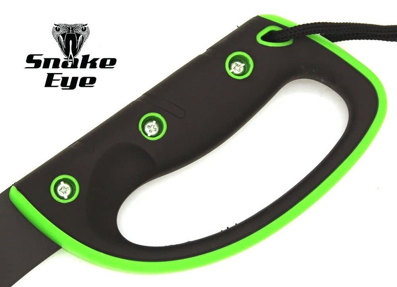 Snake Eye Tactical Full-Tang Machete – Heavy Duty Fixed Blade Survival Tool with Reinforced Nylon Sheath for Camping, Hunting, and Bushcraft