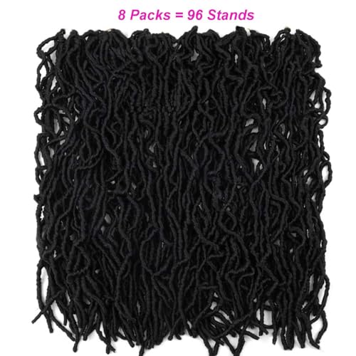 18 Inch Soft Locs Crochet Hair - 8 Packs Distressed Faux Locs for Black Women