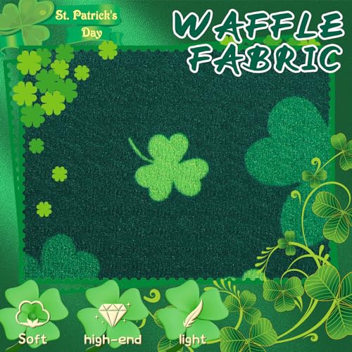 YanJie Knotted Clover Shamrock Headbands for Women & Girls, St. Patrick's Day Gift, Green White Leopard Variation