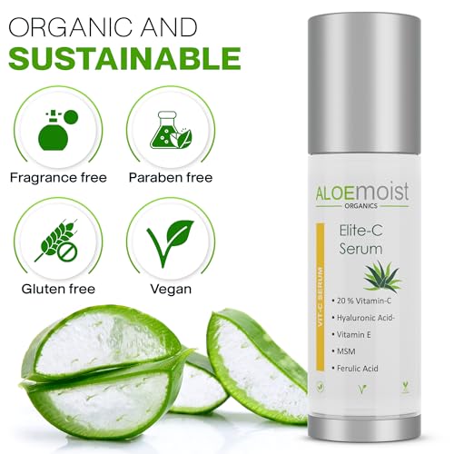 AloeMoist Vitamin C Serum for Face with Hyaluronic Acid - 0.5 fl oz
