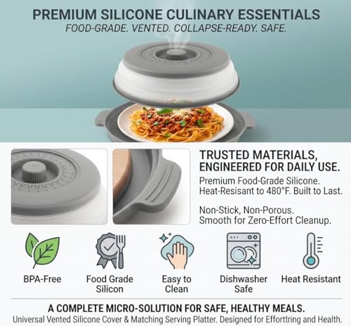 Microwave Cover for Food - 2-in-1 Anti-Scald Splatter Guard