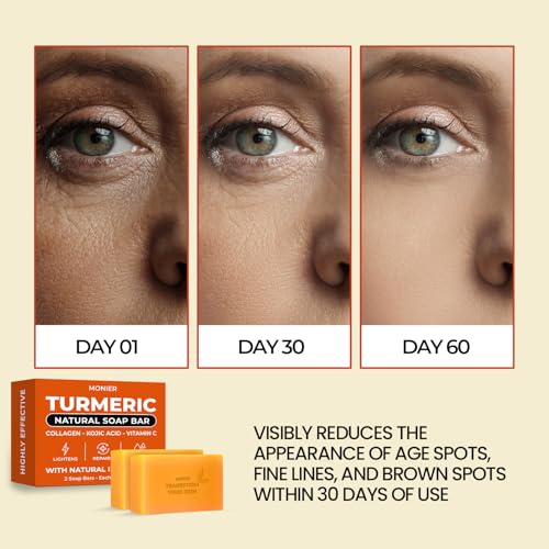 MONIER Turmeric Soap Bar with Kojic Acid & Collagen - Dark Spot Corrector