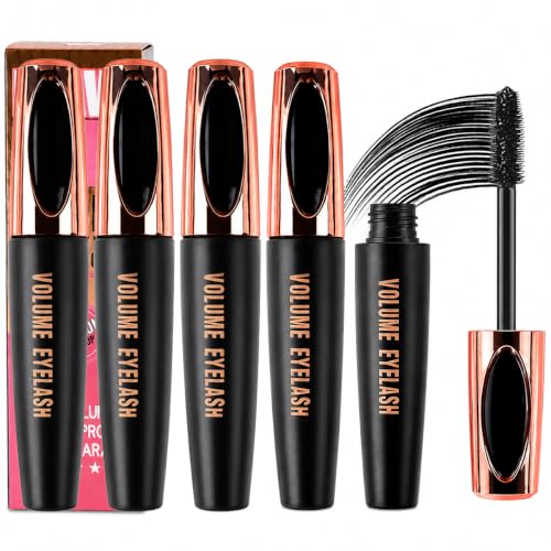 4D Silk Fiber Mascara - Waterproof & Smudge Proof, 4 Packs