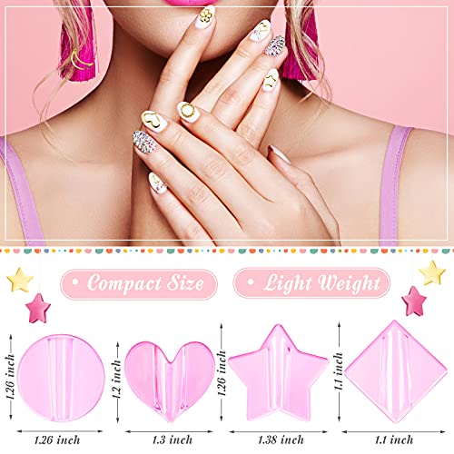 Patelai 4 Pcs Nail Embossed Molds for Nail Art - Heart, Star, Circle, Square
