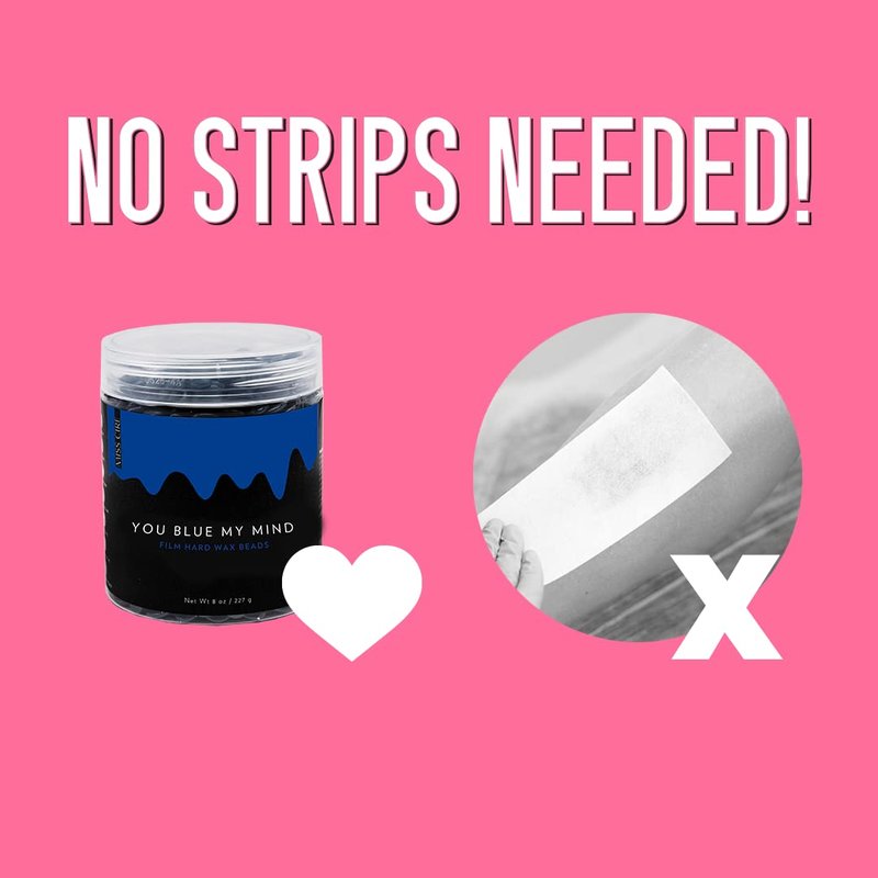 Miss Cire Blue Hard Wax Beads - Painless Hair Removal Peel-Off Wax - No Strips Needed - Low melting Point - Gel Like Consistency - For Face and Body - You Blue My Mind - For Sensitive Skin - 8oz