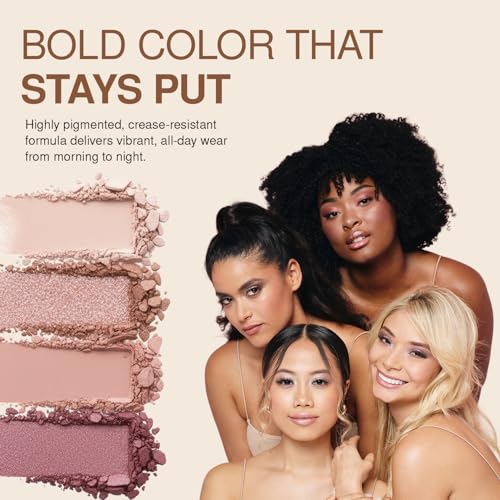 Palladio Ballerina Eyeshadow Quad - Talc-Free, Blendable Matte & Shimmer