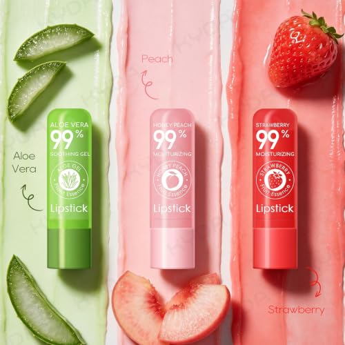 Ownest Color Changing Lip Balm - 3 Pack, Aloe Vera & Fruit Infused