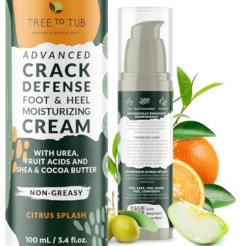 Tree To Tub Urea Foot Cream for Dry Cracked Heels - 3.4 Fl Oz