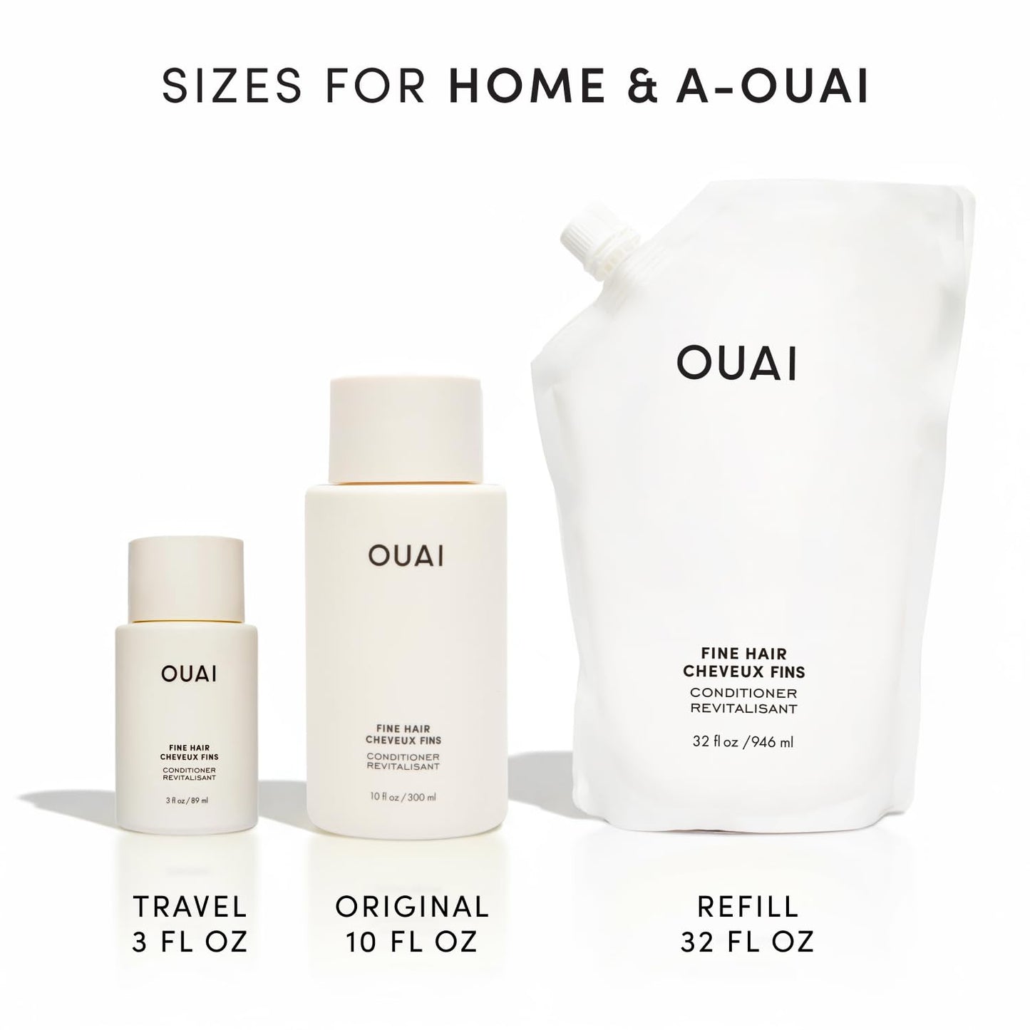 OUAI Fine Hair Conditioner - Volumizing Formula with Keratin, Biotin & Chia Seed Oil - Adds Softness & Bounce | 10 Oz