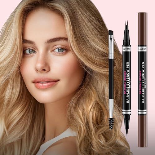 LAVONE 2-in-1 Waterproof Eyebrow Pencil with Brush - Soft Brown
